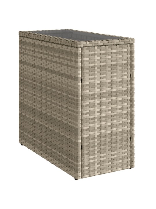 Šoninis sodo staliukas, pilkas, 58x27,5x55cm, poliratanas