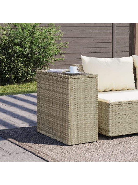 Šoninis sodo staliukas, pilkas, 58x27,5x55cm, poliratanas