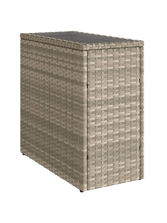 Šoninis sodo staliukas, pilkas, 58x27,5x55cm, poliratanas