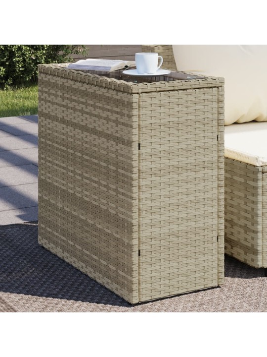 Šoninis sodo staliukas, pilkas, 58x27,5x55cm, poliratanas