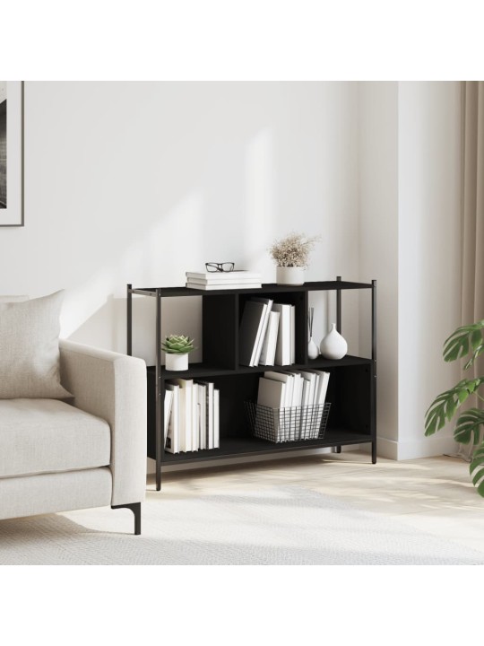 Knygų spinta, juodos spalvos, 102x28x77,5cm, apdirbta mediena