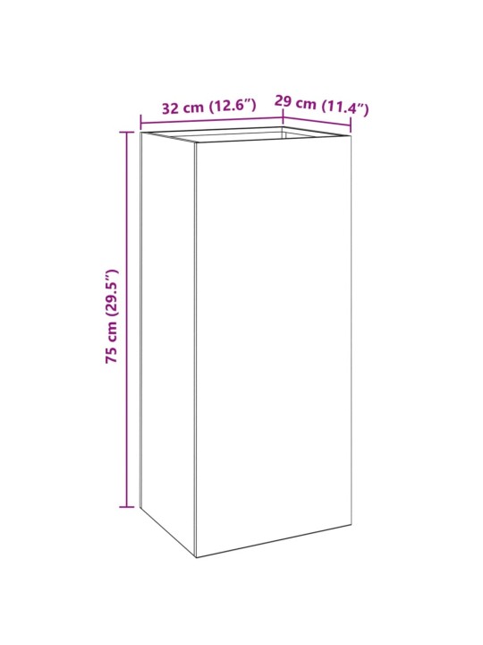 Lovelis, sidabrinis, 32x29x75cm, galvanizuotas plienas