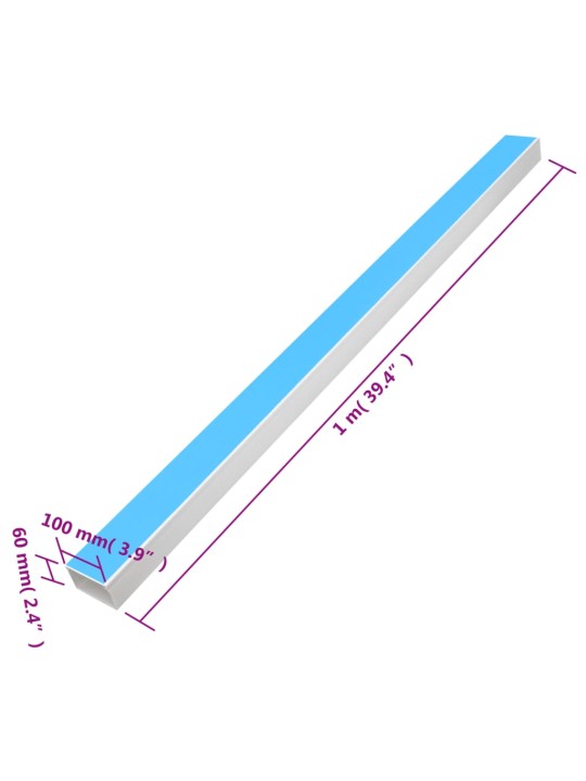Kabelių kanalas, 100x60mm, 10m, PVC, savaime prilimpantis