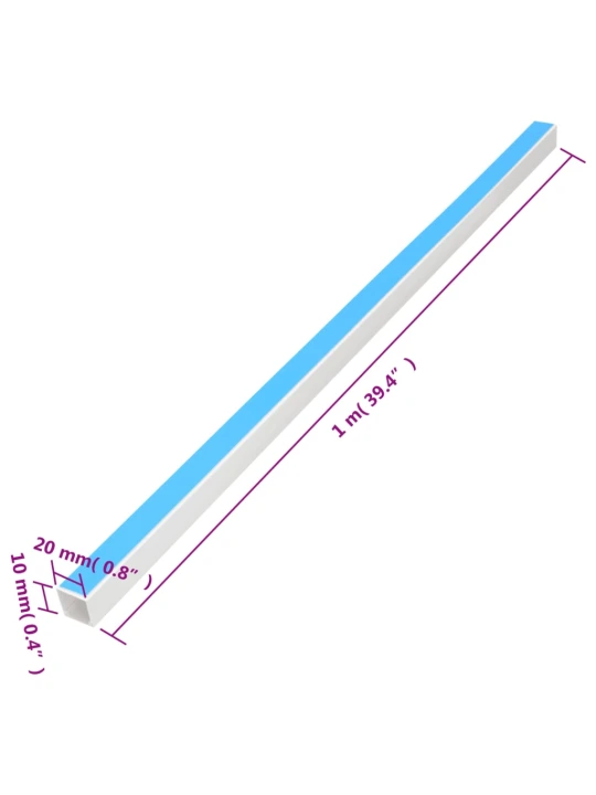 Kabelių kanalas, 20x10mm, 30m, PVC, savaime prilimpantis