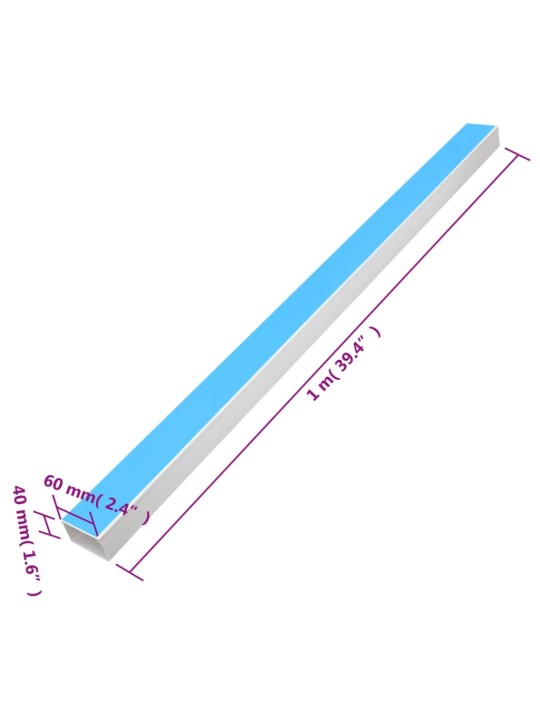 Kabelių kanalas, 60x40mm, 30m, PVC, savaime prilimpantis