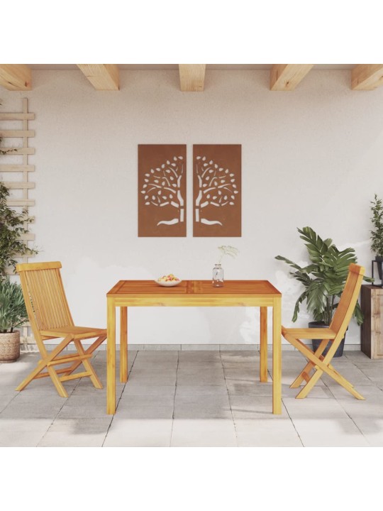 Sodo valgomojo stalas, 110x110x75cm, akacijos medienos masyvas