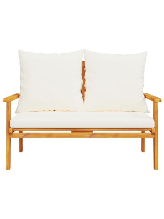 Sodo sofa-suoliukas su pagalvėlėmis, 120cm, akacijos masyvas