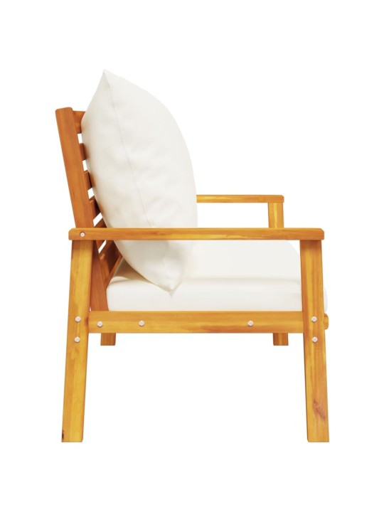 Sodo sofa-suoliukas su pagalvėlėmis, 120cm, akacijos masyvas