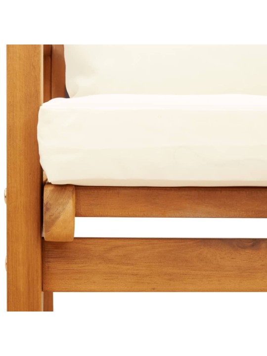 Sodo sofa-suoliukas su pagalvėlėmis, 120cm, akacijos masyvas