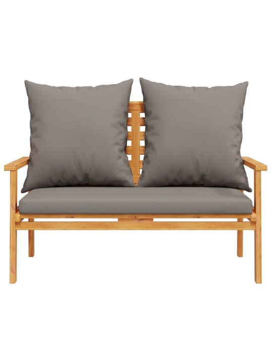 Sodo sofa-suoliukas su pagalvėlėmis, 120cm, akacijos masyvas