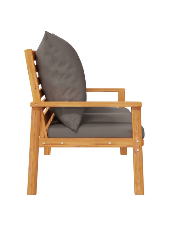 Sodo sofa-suoliukas su pagalvėlėmis, 120cm, akacijos masyvas