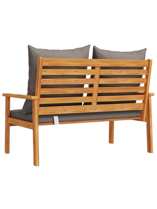 Sodo sofa-suoliukas su pagalvėlėmis, 120cm, akacijos masyvas
