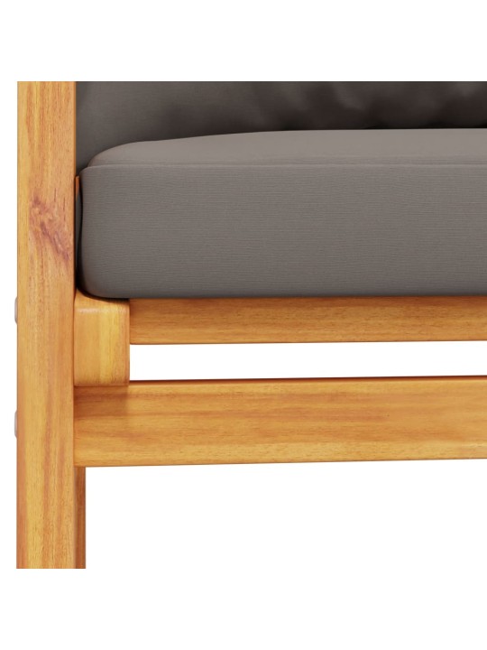 Sodo sofa-suoliukas su pagalvėlėmis, 120cm, akacijos masyvas