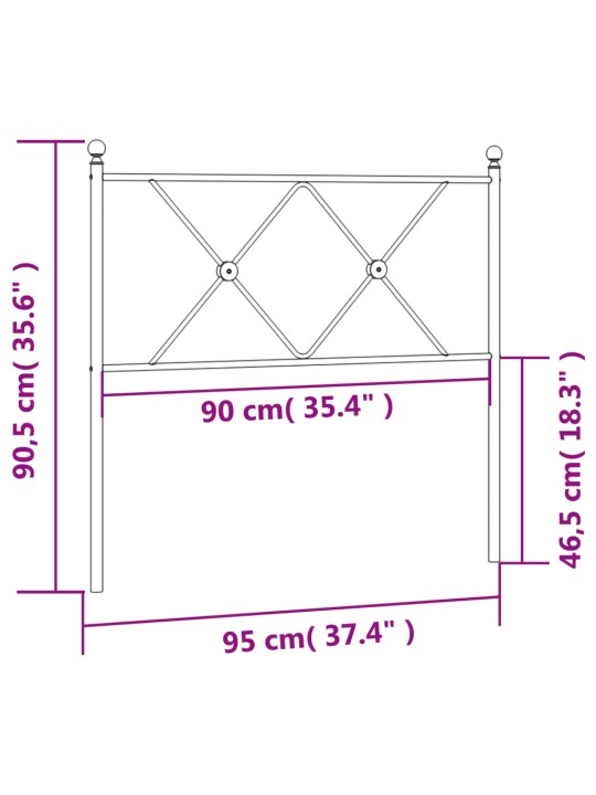 Metalinis galvūgalis, juodos spalvos, 90cm