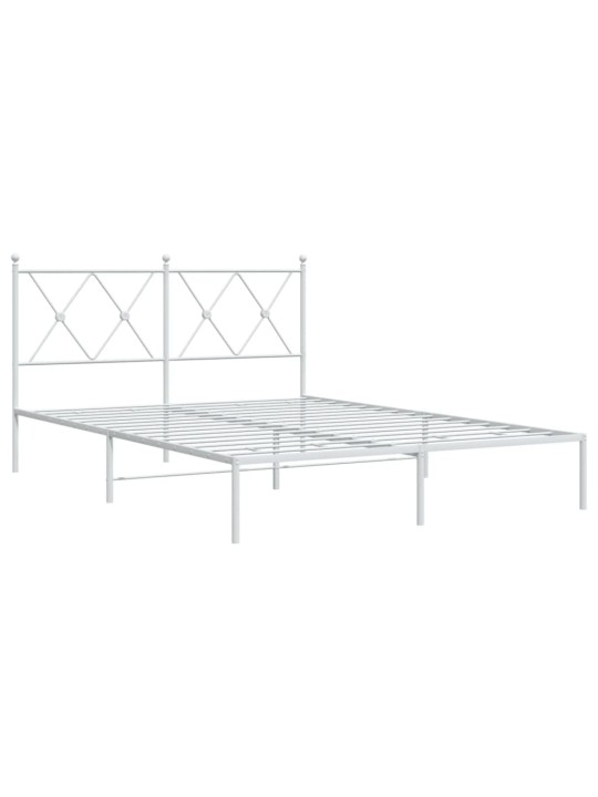 Metalinis lovos rėmas su galvūgaliu, baltos spalvos, 135x190cm