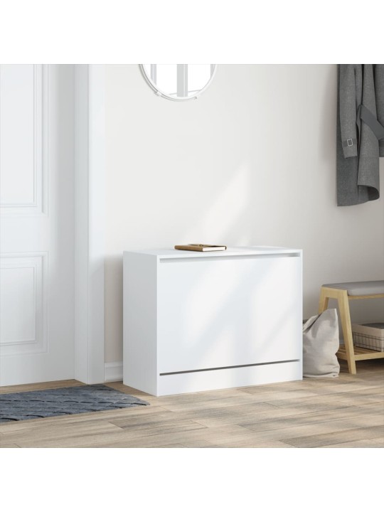 Spintelė batams, baltos spalvos, 80x34x63cm, apdirbta mediena