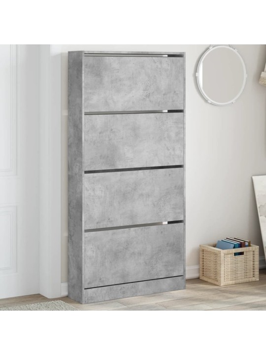 Batų spintelė su 4 stalčiais, betono, 80x21x163,5cm