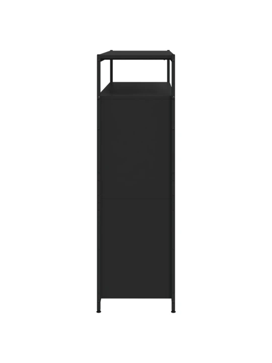 Batų spintelė su 4 atverčiamais stalčiais, juoda, 100x34x112cm