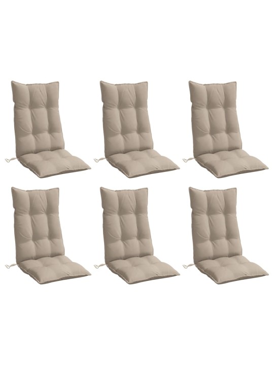 Kėdės pagalvėlės, 6vnt., taupe spalvos, oksfordo audinys
