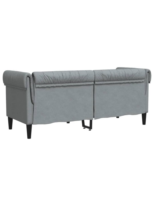 Dvivietė chesterfield sofa, šviesiai pilkos spalvos, audinys