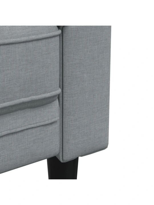 Dvivietė chesterfield sofa, šviesiai pilkos spalvos, audinys