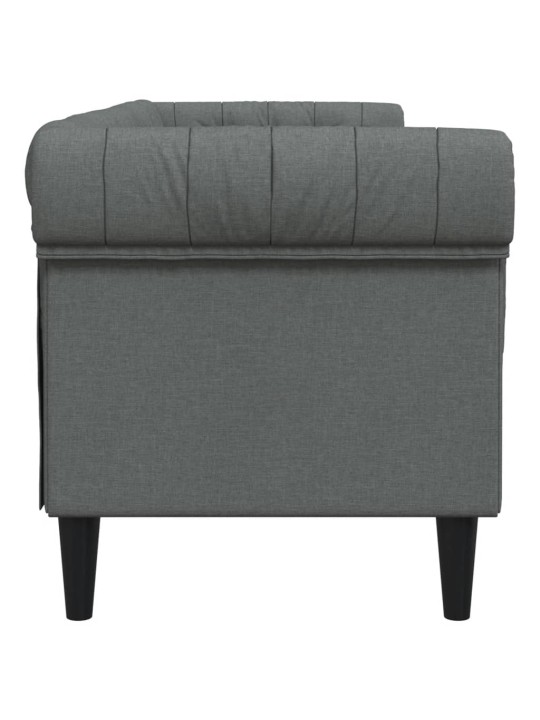 Trivietė chesterfield sofa, tamsiai pilkos spalvos, audinys
