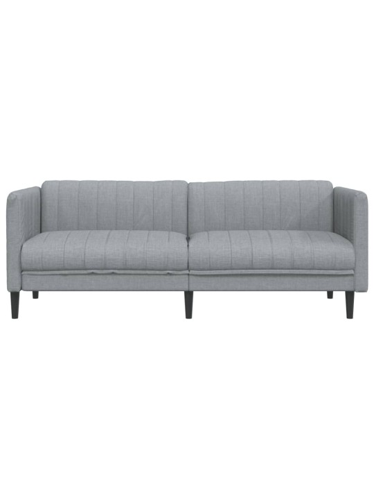 Trivietė sofa, šviesiai pilkos spalvos, audinys