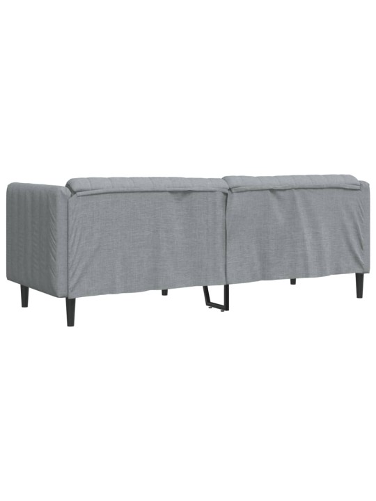 Trivietė sofa, šviesiai pilkos spalvos, audinys