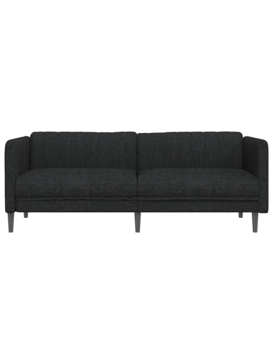 Trivietė sofa, juodos spalvos, audinys