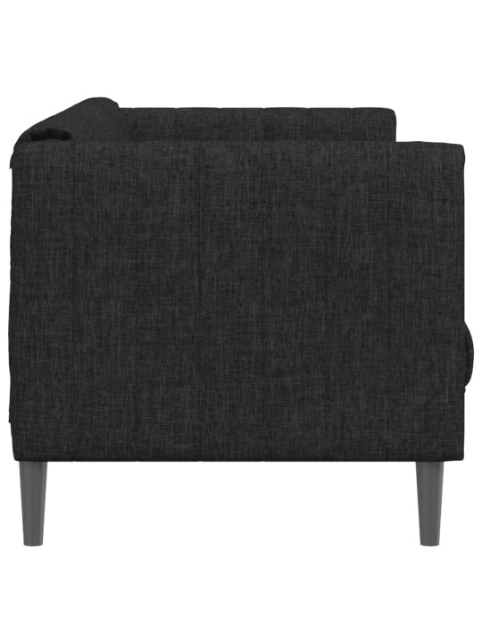 Trivietė sofa, juodos spalvos, audinys