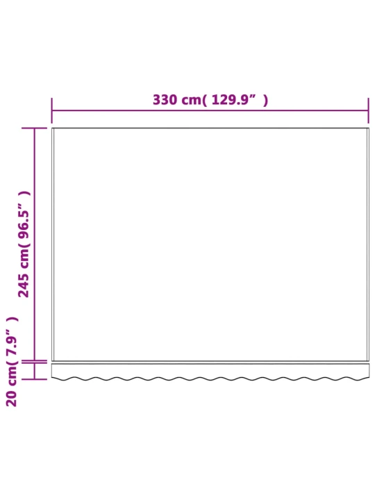 Pakaitinis audinys markizei, spalvotas, 3,5x2,5m, dryžuotas