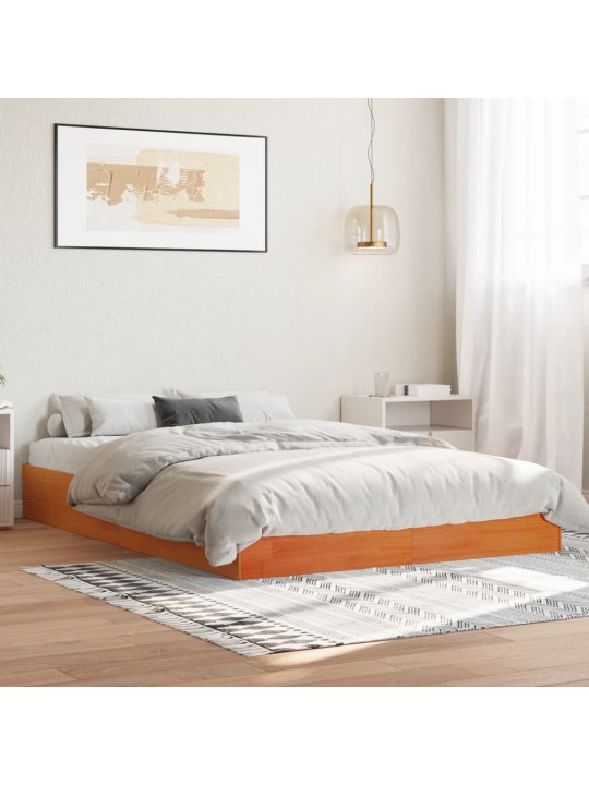 Lovos rėmas, vaško rudas, 120x200cm, pušies medienos masyvas