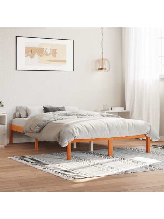 Lovos rėmas, vaško rudas, 140x200cm, pušies medienos masyvas