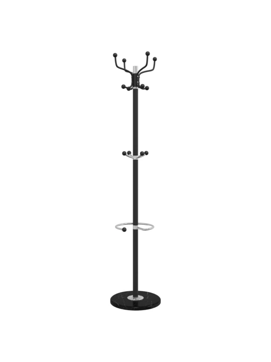 Paltų kabykla su skėčių laikikliu, juoda, 180cm, geležis