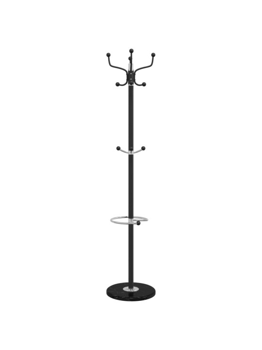 Paltų kabykla su skėčių laikikliu, juoda, 180cm, geležis