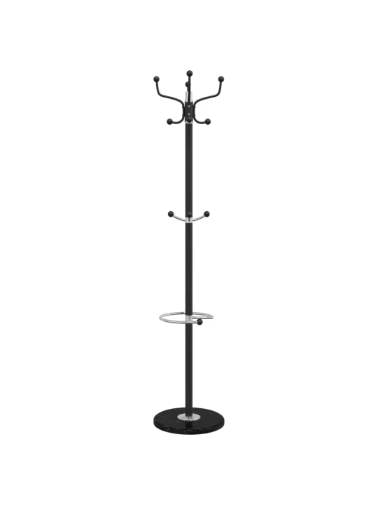 Paltų kabykla su skėčių laikikliu, juoda, 180cm, geležis