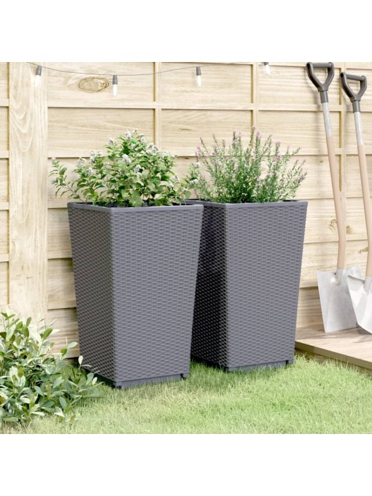 Sodo loveliai, 2vnt., pilkos spalvos, 32,5x32,5x57cm, PP