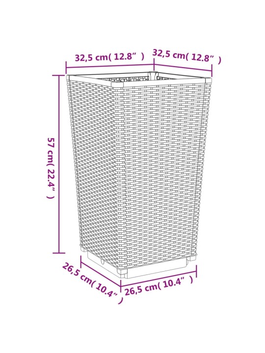 Sodo loveliai, 2vnt., pilkos spalvos, 32,5x32,5x57cm, PP
