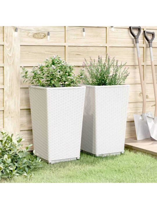 Sodo loveliai, 2vnt., baltos spalvos, 32,5x32,5x57cm, PP