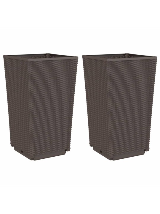 Sodo loveliai, 2vnt., rudos spalvos, 32,5x32,5x57cm, PP