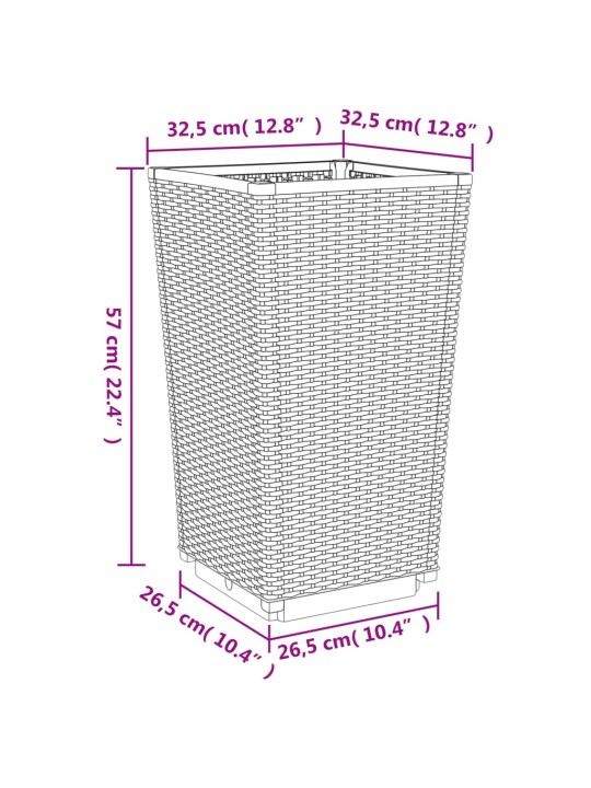 Sodo loveliai, 4vnt., šviesiai pilki, 32,5x32,5x57cm, PP