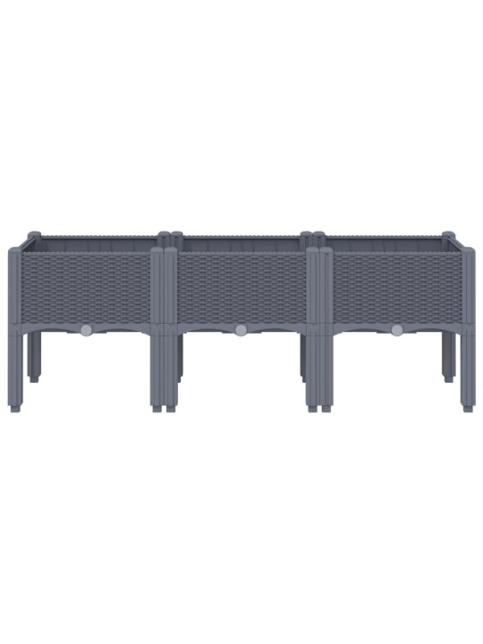 Sodo lovelis su kojomis, pilkos spalvos, 120x40x42cm, PP