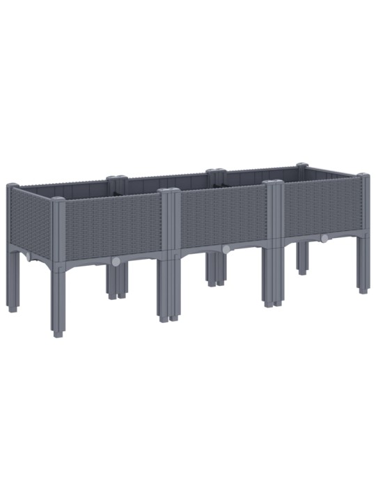 Sodo lovelis su kojomis, pilkos spalvos, 120x40x42cm, PP