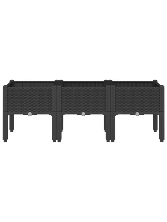 Sodo lovelis su kojomis, juodos spalvos, 120x40x42cm, PP