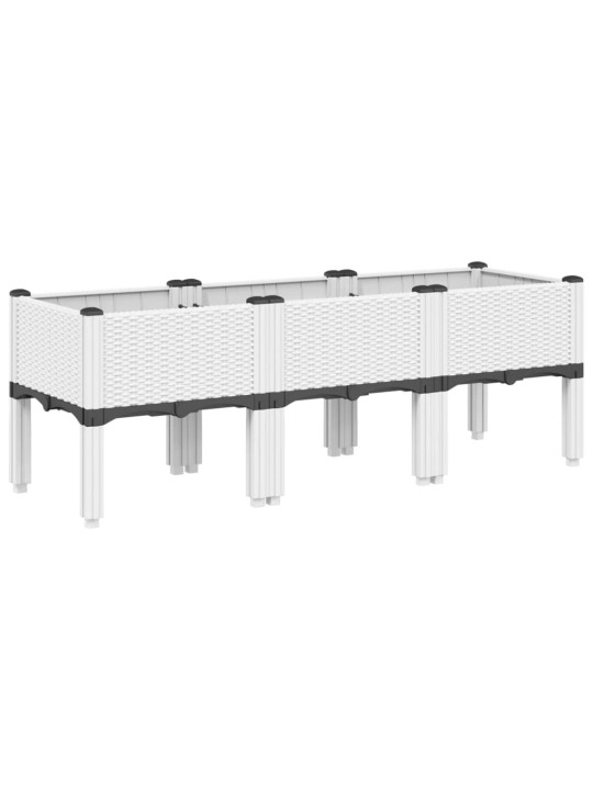 Sodo lovelis su kojomis, baltos spalvos, 120x40x42cm, PP