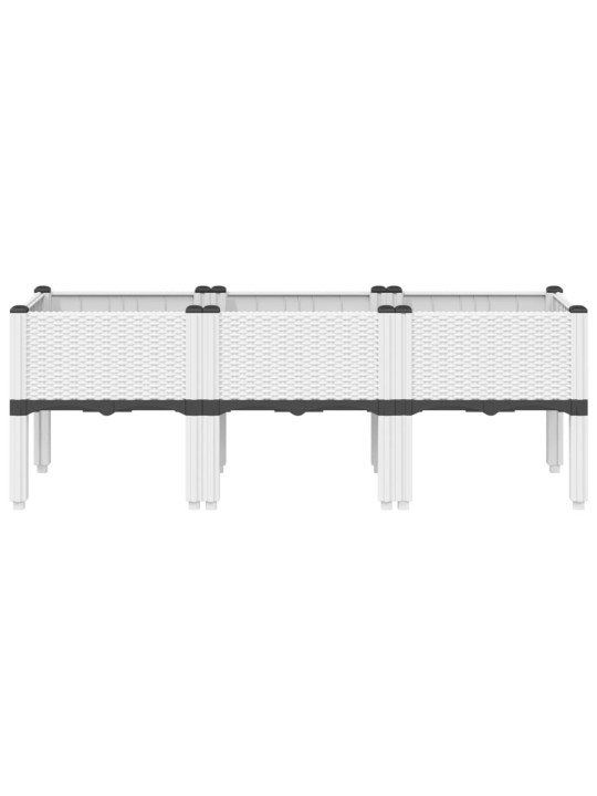 Sodo lovelis su kojomis, baltos spalvos, 120x40x42cm, PP