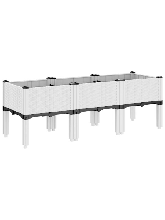 Sodo lovelis su kojomis, baltos spalvos, 120x40x42cm, PP