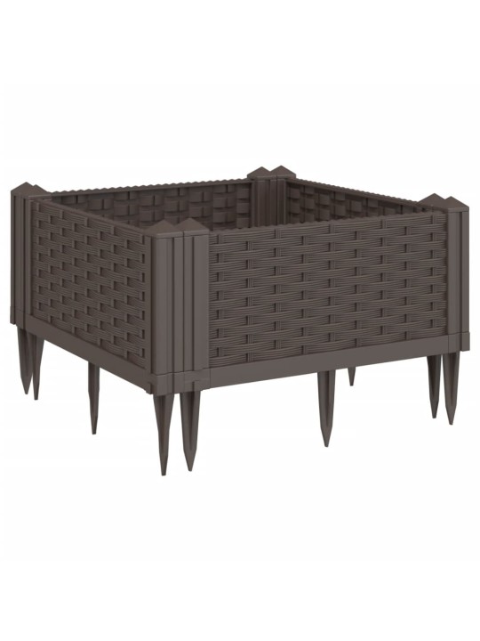 Sodo lovelis su kuoliukais, rudas, 42,5x42,5x28,5cm, PP