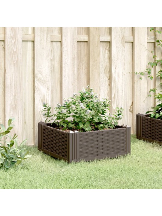 Sodo lovelis su kuoliukais, rudas, 42,5x42,5x28,5cm, PP