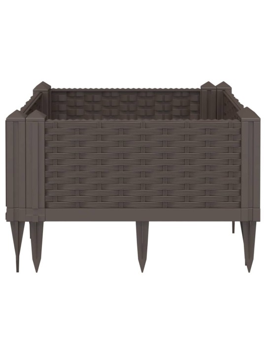 Sodo lovelis su kuoliukais, rudas, 42,5x42,5x28,5cm, PP